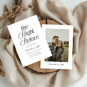The Night Before Modern Photo Rehearsal Dinner Invitation