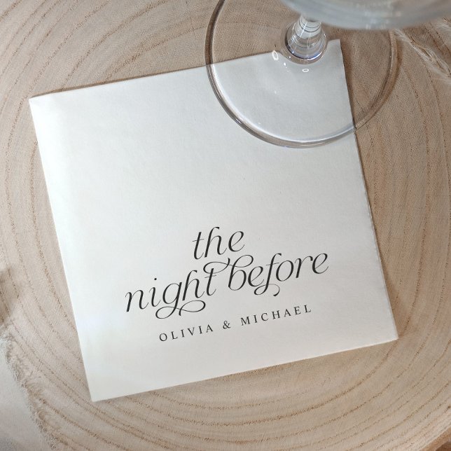 The Night Before Modern Rehearsal Dinner Napkins (Rehearsal dinner napkins - modern, simple, elegant and sophisticated the night before napkins)