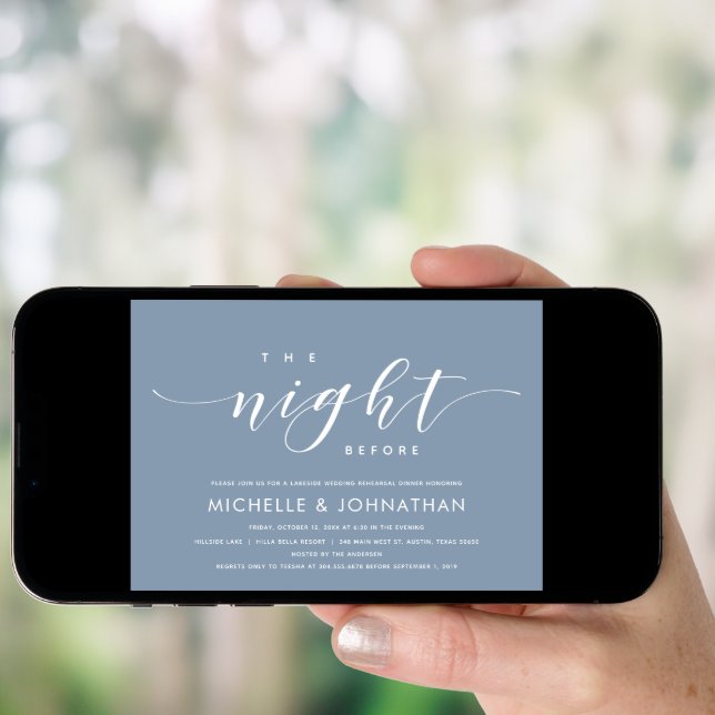 The Night Before, Modern Wedding Rehearsal Dinner  Invitation (Front Digital)