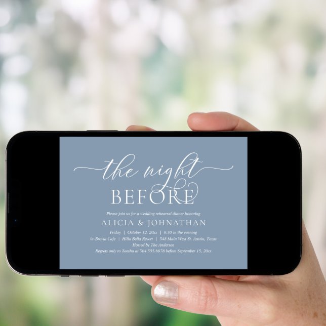 The Night Before, Modern Wedding Rehearsal Dinner Invitation (Front Digital)