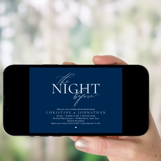 The Night Before, Modern Wedding Rehearsal Dinner  Invitation (Front Digital)
