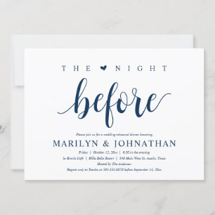 The Night Before, Modern Wedding Rehearsal Dinner Invitation