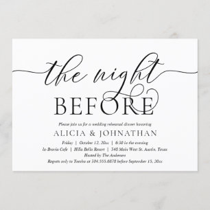 The Night Before, Modern Wedding Rehearsal Dinner Invitation