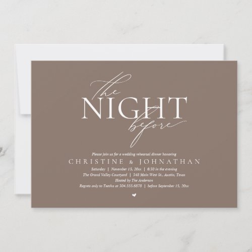 The Night Before, Modern Wedding Rehearsal Dinner 