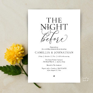 “The Night Before” Modern Wedding Rehearsal Dinner Invitation