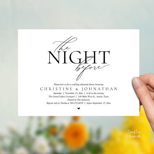 The Night Before, Modern Wedding Rehearsal Dinner 
