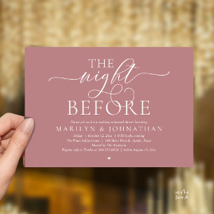 The Night Before, Modern Wedding Rehearsal Dinner Invitation