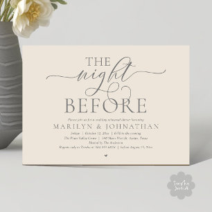 The Night Before, Modern Wedding Rehearsal Dinner Invitation