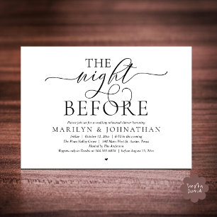 The Night Before, Modern Wedding Rehearsal Dinner Invitation