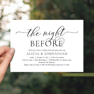 The Night Before, Modern Wedding Rehearsal Dinner Invitation