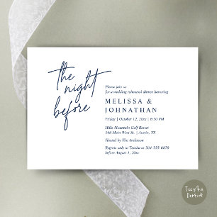 The Night Before, Modern Wedding Rehearsal Dinner Invitation