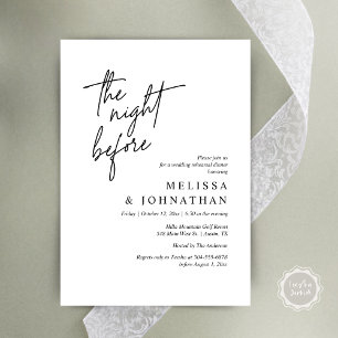 The Night Before, Modern Wedding Rehearsal Dinner Invitation