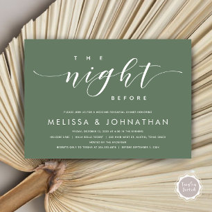 The Night Before, Modern Wedding Rehearsal Dinner Invitation