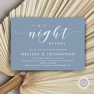 The Night Before, Modern Wedding Rehearsal Dinner  Invitation