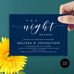 The Night Before, Modern Wedding Rehearsal Dinner Invitation