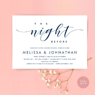 The Night Before, Modern Wedding Rehearsal Dinner Invitation