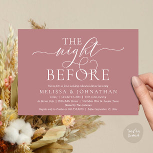 The Night Before, Modern Wedding Rehearsal Dinner Invitation
