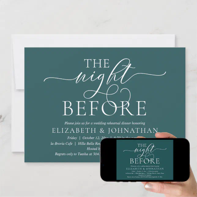 The Night Before Modern Wedding Rehearsal Dinner Invitation Zazzle