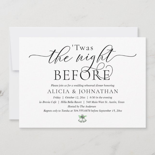 The Night Before, Modern Wedding Rehearsal Dinner Invitation (Front)