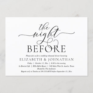 The Night Before, Modern Wedding Rehearsal Dinner Invitation