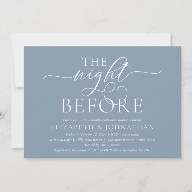 The Night Before, Modern Wedding Rehearsal Dinner Invitation (Front)