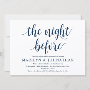 The Night Before, Modern Wedding Rehearsal Dinner Invitation