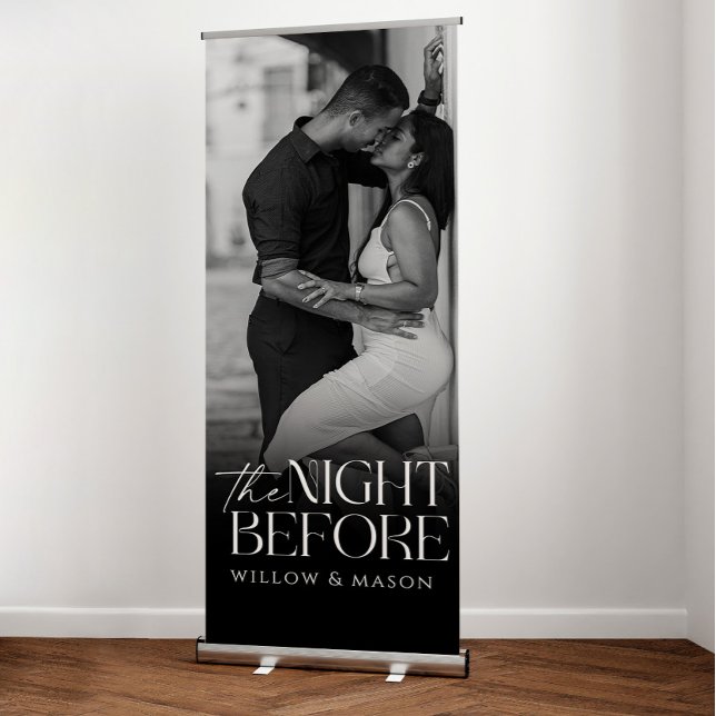The Night Before Modern Wedding Rehearsal Welcome Retractable Banner (Creator Uploaded)