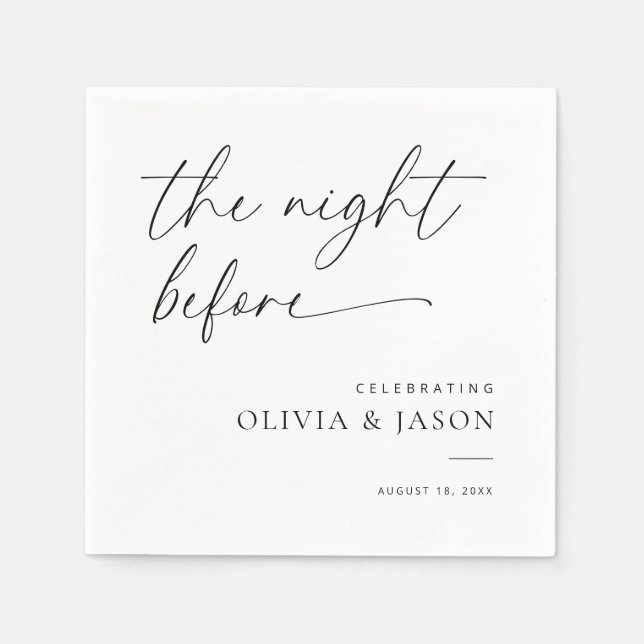 The Night Before Napkins, Rehearsal Dinner Napkins (Front)