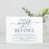The Night Before, Navy Blue, Rehearsal Dinner Invitation (Standing Front)