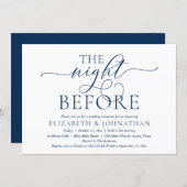 The Night Before, Navy Blue, Rehearsal Dinner Invitation (Front/Back)
