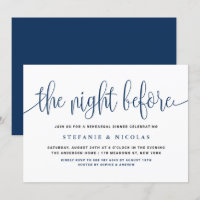 The Night Before Navy Blue Script Rehearsal Dinner
