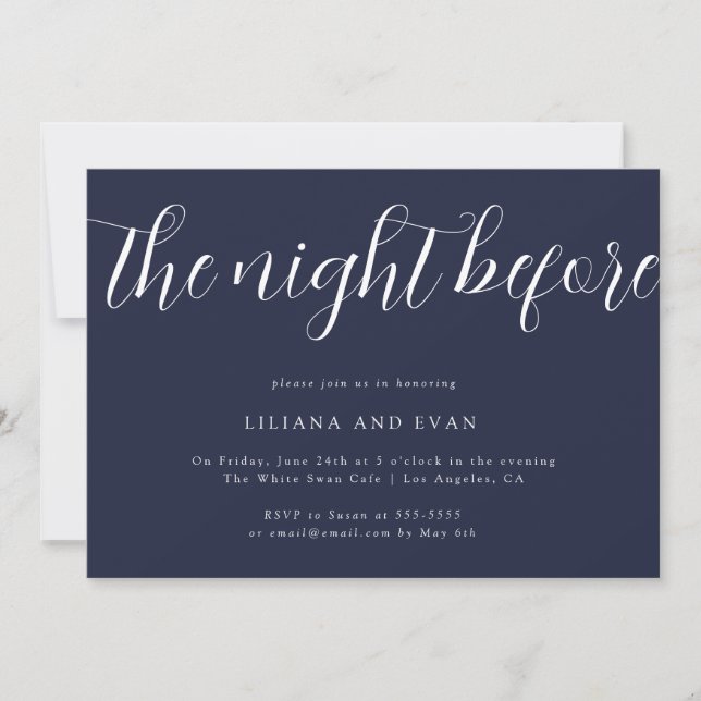 The Night Before Navy Rehearsal Dinner Invitation (Front)