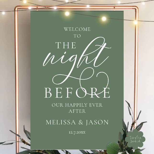 The Night Before Our Happily Ever After Welcome Foam Board (The Night Before Our Happily Ever After Welcome Dinner Foam Board in Sage Green)