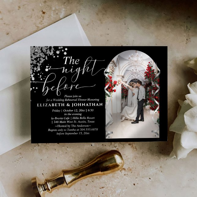 The Night Before Photo Wedding Rehearsal Dinner  Invitation (Creator Uploaded)