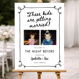 The Night Before Photo Welcome Sign Template, Wedd
