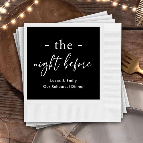 The Night Before Rehearsal Dinner Custom Napkins