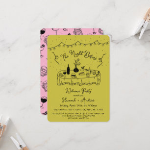 The Night Before Rehearsal Dinner Hand Drawn Invitation
