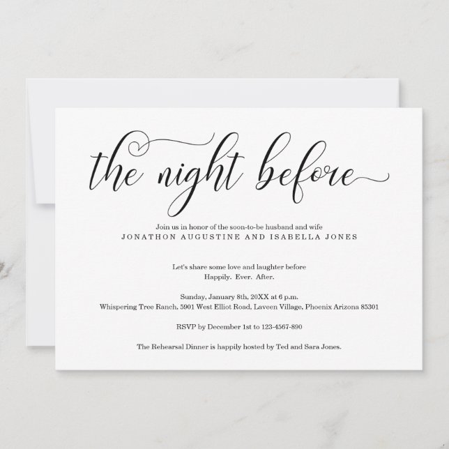 The Night Before Rehearsal Dinner Invitation (Front)