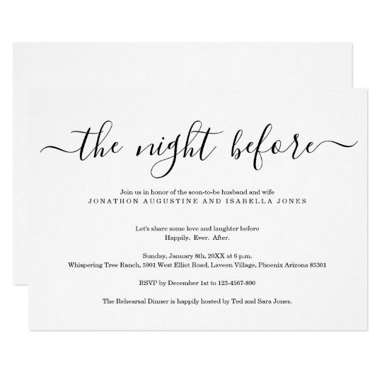 The Night Before Rehearsal Dinner Invitation | Zazzle.com