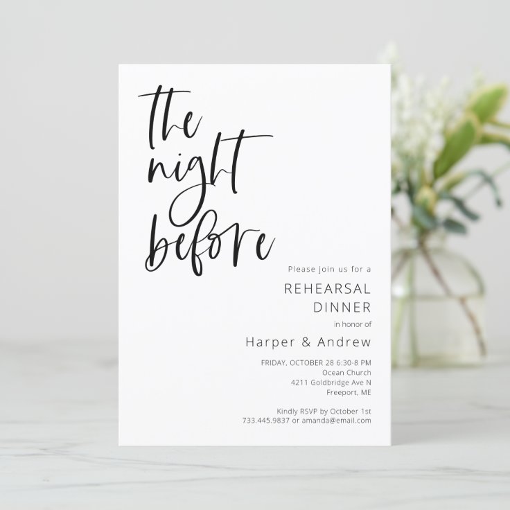 The Night Before Rehearsal Dinner Invitation Zazzle