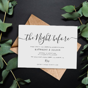 THE NIGHT BEFORE Rehearsal dinner invitation