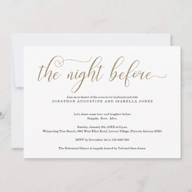 The Night Before Rehearsal Dinner Invitation (Front)