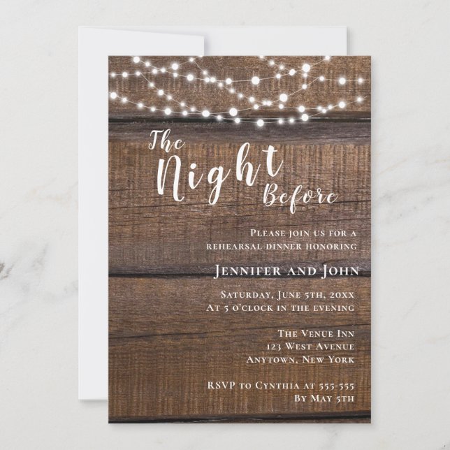  The Night Before Rehearsal Dinner Invitation (Front)
