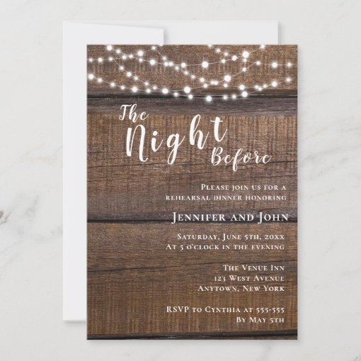 The Night Before Rehearsal Dinner Invitation | Zazzle