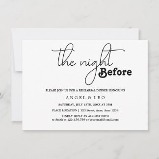The Night Before Rehearsal Dinner Invitation Card