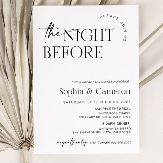 The Night Before Rehearsal Dinner Invitation, Mode Invitation (Creator Uploaded)