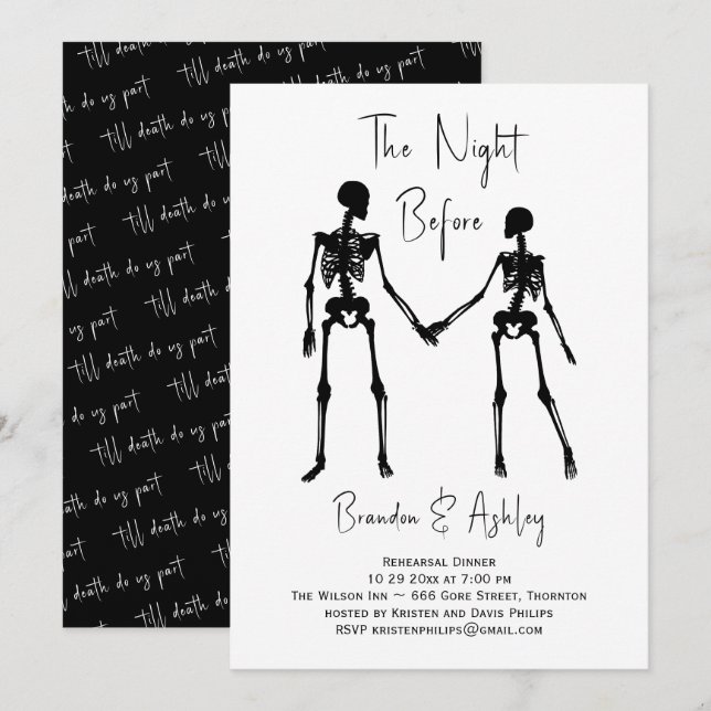 The Night Before Rehearsal Dinner Invitation White (Front/Back)