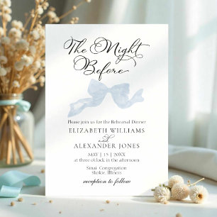 The Night Before Rehearsal Dinner Invitations Bow