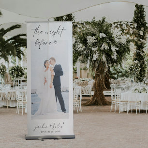 The Night Before Rehearsal Dinner Minimalist Retractable Banner