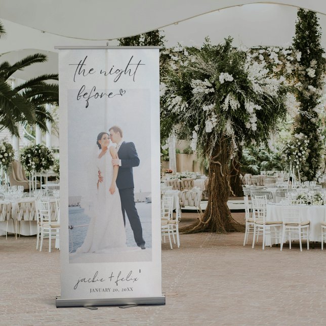 The Night Before Rehearsal Dinner Minimalist Retractable Banner (Creator Uploaded)